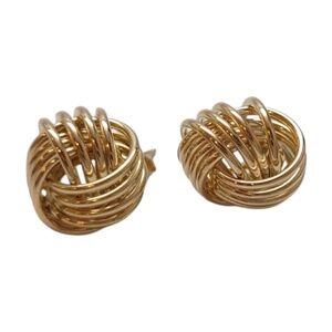 14K Yellow Gold Knot Stud Earrings #21942